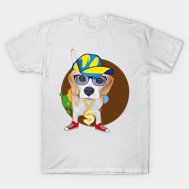 Beagle Hip Hop T-Shirt by Kisho